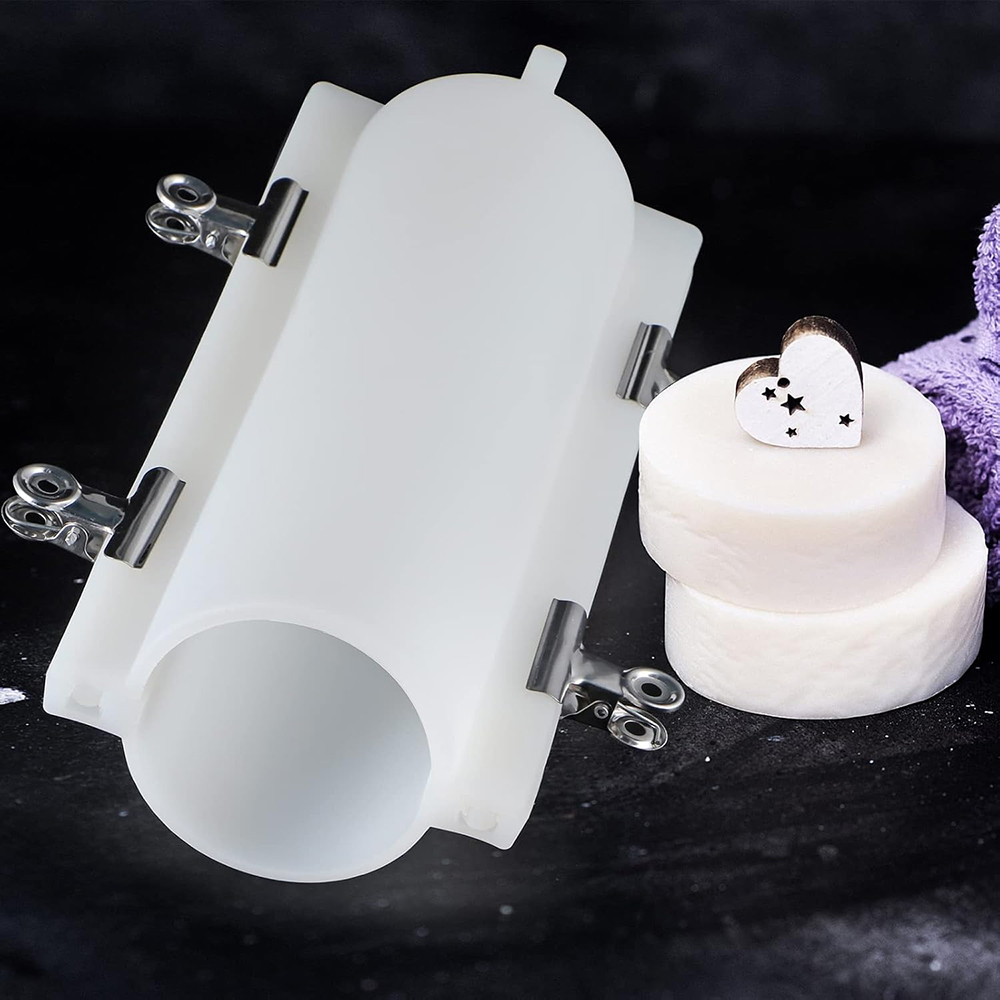 Candle Making Tutorial - Große Zylinder-Seifenform mit Clips, 1000ml Silikon-Säulenform,