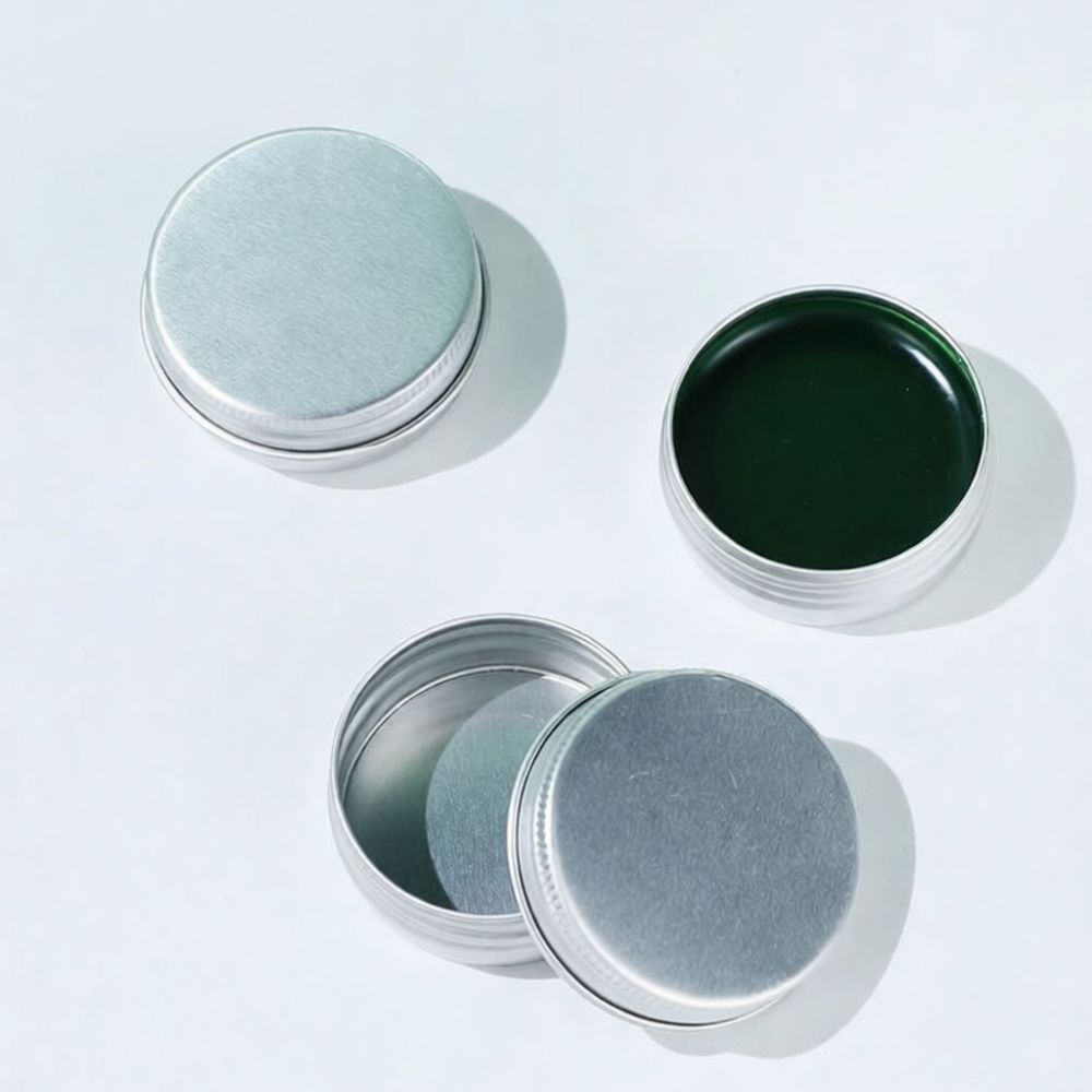 Tin Container Lid - Kompakter Aluminium-Behälter Runder Metall-Cremetiegel Auslaufsichere Reise-Make-up-Aufbewahrungsbox