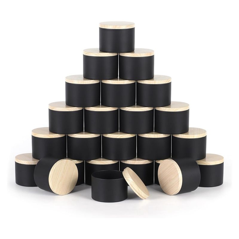 Candle Making Jars With Lids - 24er-Pack 4 Oz schwarze Kerzendosen mit